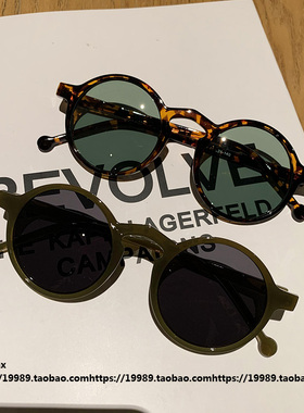 韩国chic原宿风眼镜女复古个性圆框太阳镜圆脸网红同款时尚墨镜潮