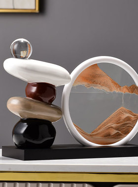 创意时来运转玄关酒柜流沙画摆件