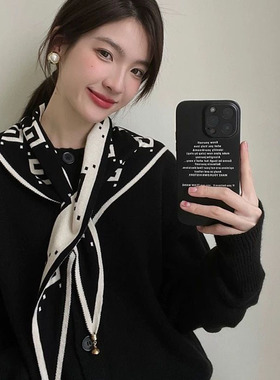 三角羊绒小围巾女2024新款