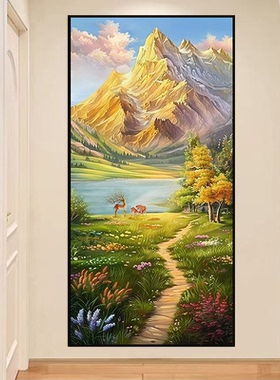 金山聚宝盆玄关正对门自粘壁画
