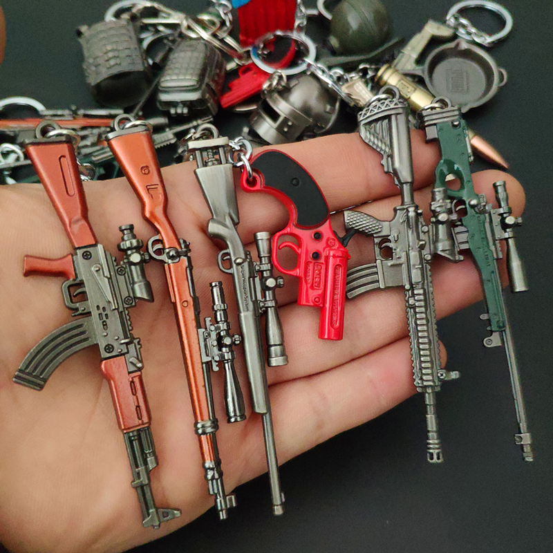 和平精英挂件和平玩具精英手办迷你小号aug突击枪金属合金模型枪吃鸡书包挂件