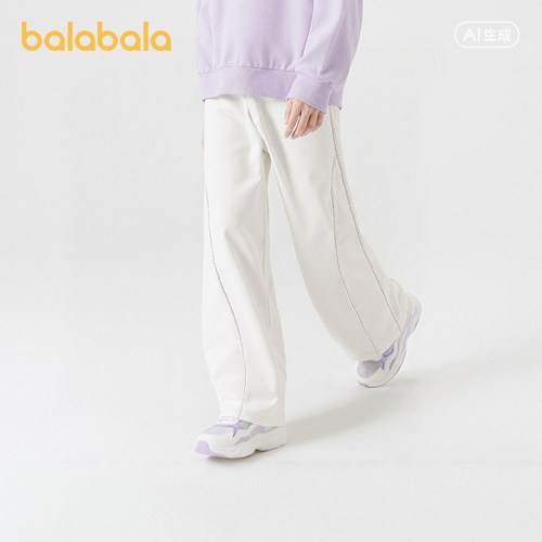【balaOne】巴拉巴拉童装儿童裤子女童2026春装新款弯刀裤时尚潮 - 图0