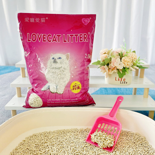 爱宠爱猫lovecat猫砂豆腐砂除臭结团绿茶原味无尘天然植物猫砂沙 - 图0