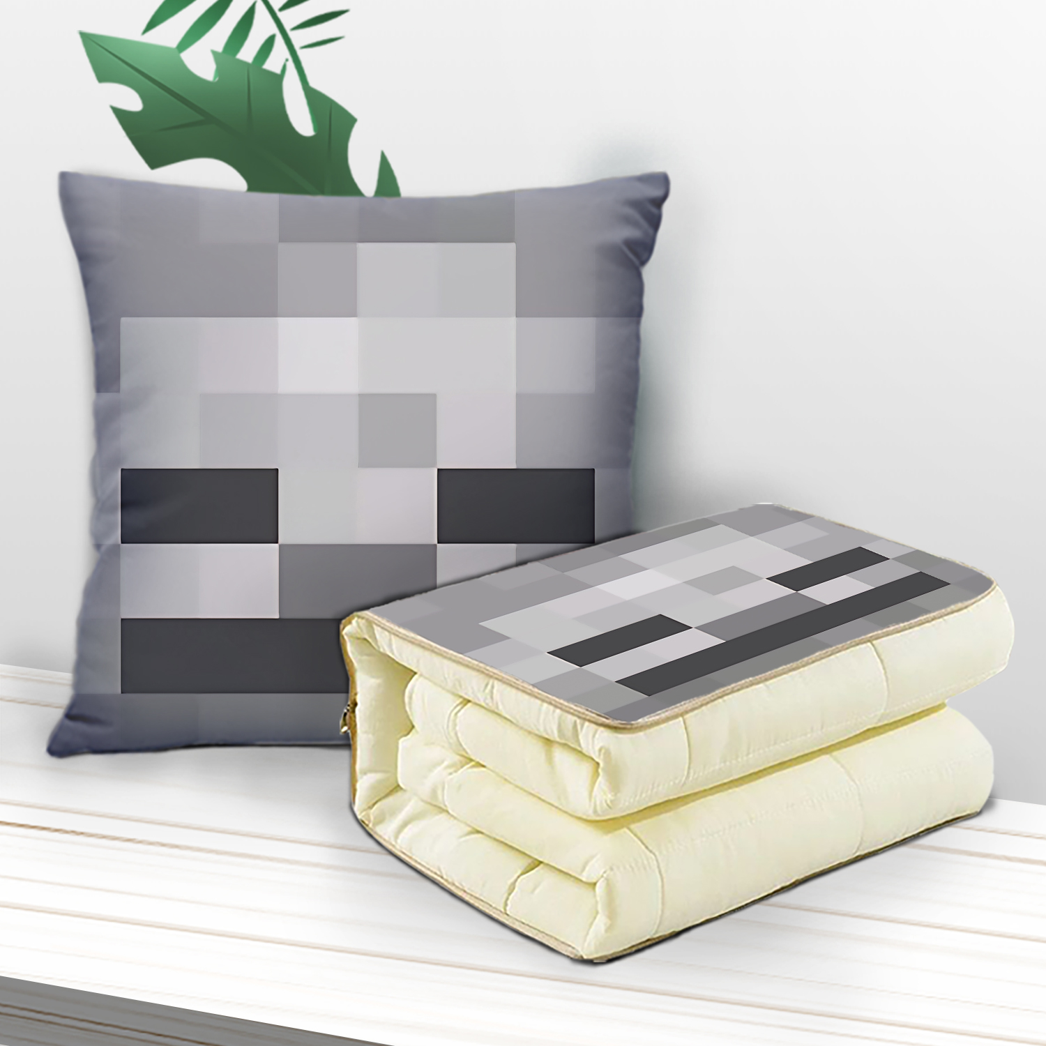 我的世界头像抱枕超软两用多功能空调被办公抱枕被子二合一被子 - 图2