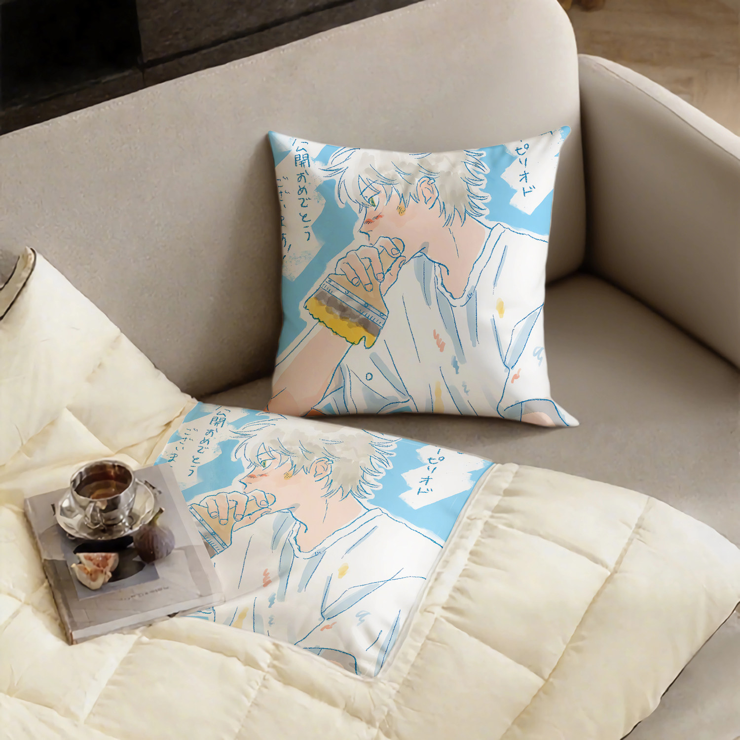 蓝色时期抱枕超软两用多功能空调被办公抱枕被子二合一被子,淘宝优惠券,粉丝福利购,淘宝优惠卷