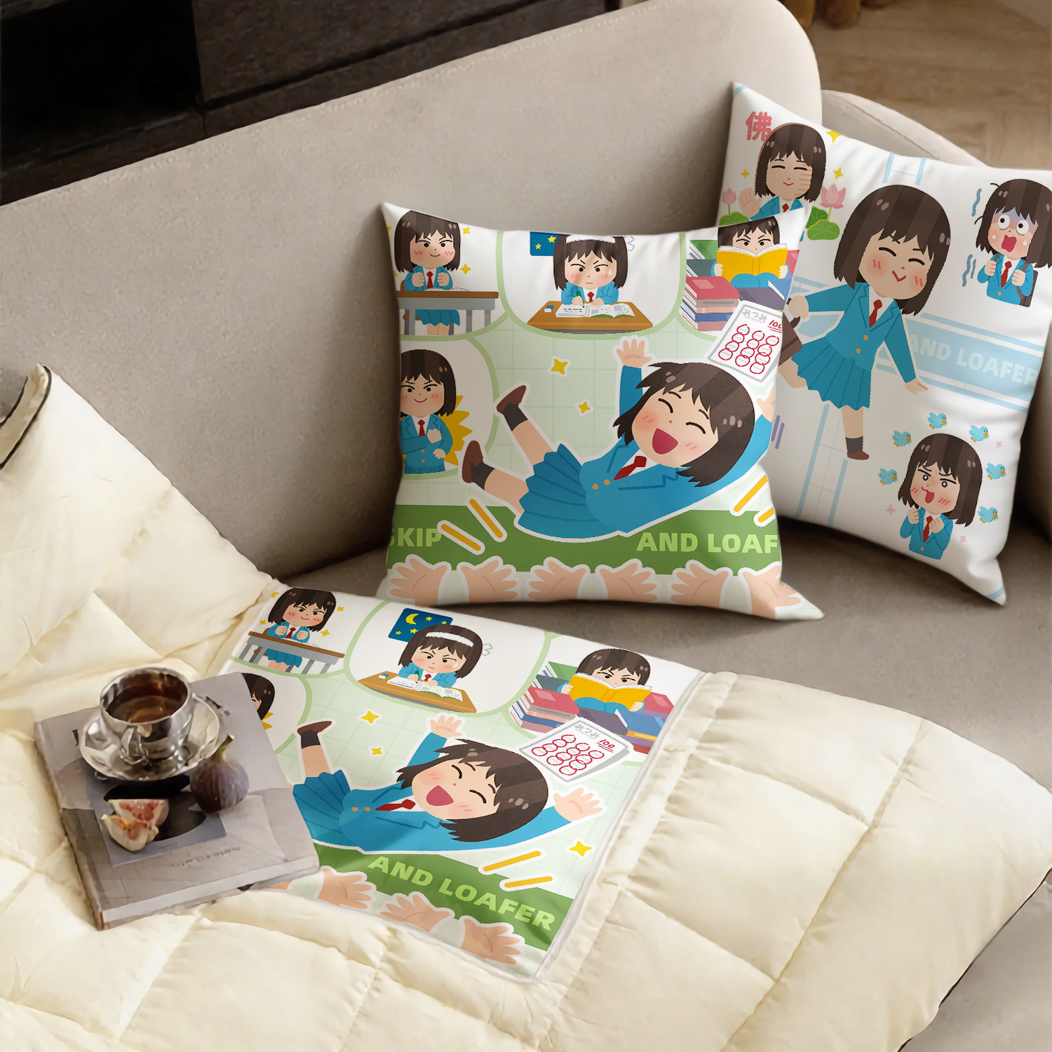 跃动青春抱枕超软两用多功能空调被办公抱枕被子二合一被子动漫,淘宝优惠券,粉丝福利购,淘宝优惠卷