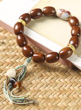 高端精选紫金鼠鼓珠菩提手串光珠男复古素雅实心籽绕指柔盘玩手串