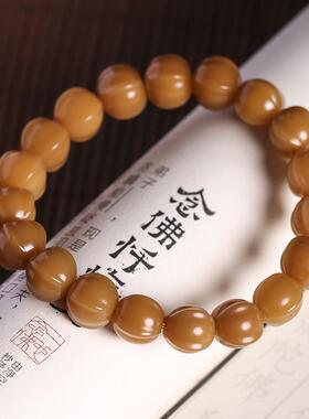 风化黄菩提根手串南瓜珠单圈文玩手串鲨鱼背佛珠盘玩男女单圈手链