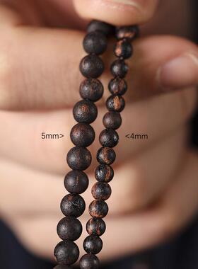 奇楠降真香素圈 6mm108颗佛珠老料黑油糖结麻丝黄油男女多圈手串