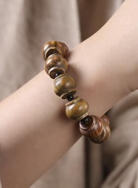 阿根廷绿檀异形灯笼珠算盘珠檀木手串文玩男女饰品佛珠文玩手链