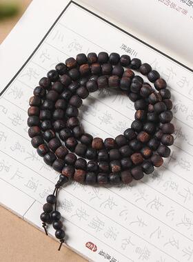 保真降真香黄油麻丝糖浆手串老型珠多圈素款 男女款木珠文玩手链