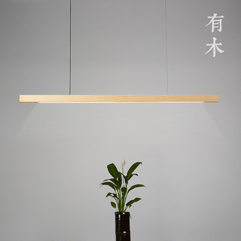 餐厅吊灯新中式日式侘寂风灯具实木极简黑胡桃木餐桌茶室简约禅意_虎窝淘