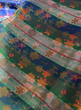 日本小花织锦缎和风汉服布料