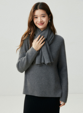 加厚羊绒围巾秋冬针织围脖披肩女