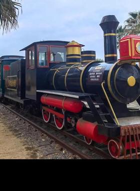 火车头退役火车厢复古落地摆件