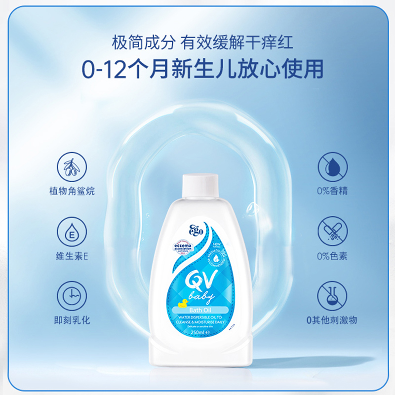 【老爸抽检】Ego QV婴儿沐浴油儿童宝宝滋润泡澡春夏沐浴露500ml - 图1