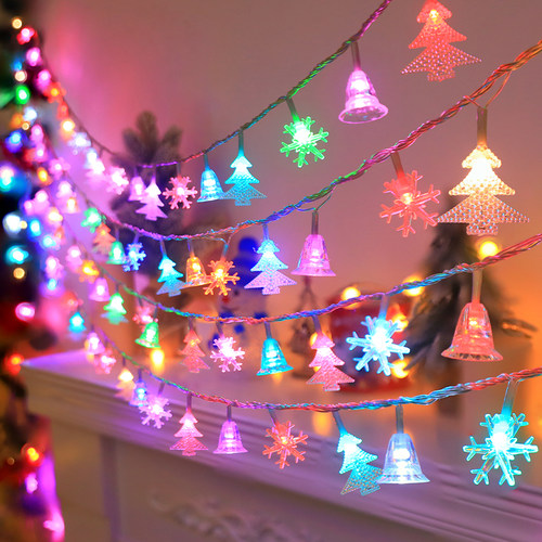 圣诞节装饰品雪花灯饰小彩灯闪灯串灯满天星星灯场景布置挂树氛围 - 图0