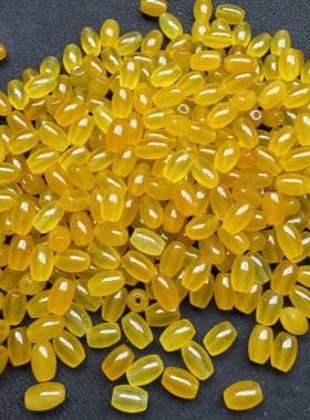 高冰黄色米珠转运珠串珠