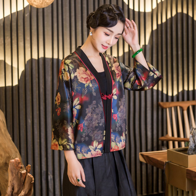 华族经典唐装汉服上衣女中国风禅意改良日常旗袍百搭外披外套女秋