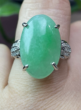 天然a货阳绿翡翠戒指送女友送闺蜜礼物