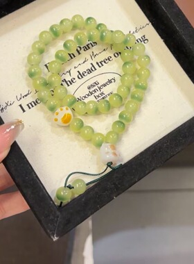 可爱猫爪菩提双圈手串学生绕指柔文玩手链甜美高颜值情侣闺蜜礼物