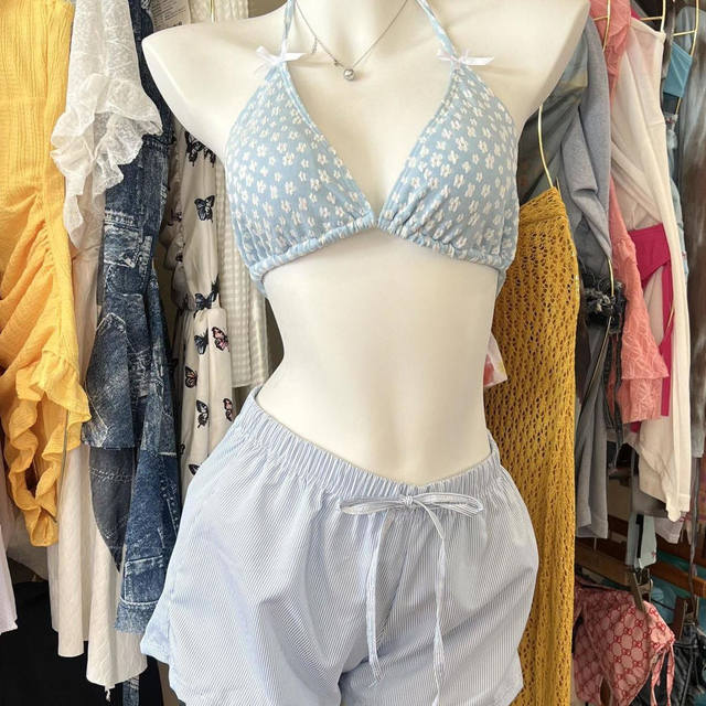 Floral Sexy Hot Girl Beach Sunscreen Bikini