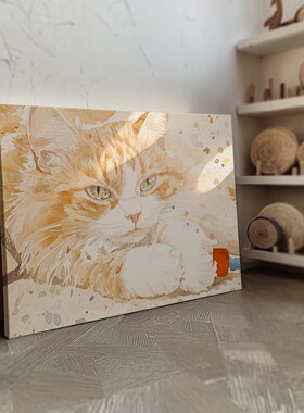 布纸有爱原创小众可爱猫咪装饰画