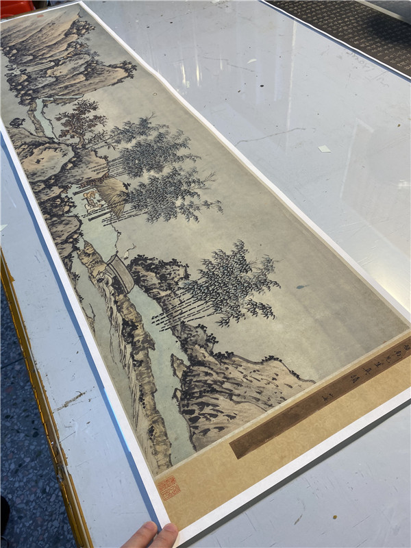 明 沈周 中秋赏月图 古代名家山水人物国画真迹微喷复制临摹学习