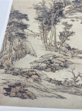 王原祁仿董巨山水清四王写意仿古山水高清国画彩色临摹画稿底稿