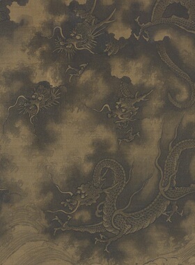 中国复制画版画仿古画宣纸南宋陈容墨龙图卷真迹画芯艺术微喷装饰