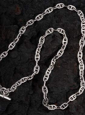 简约鼻子OT扣项链女时尚个性百搭创意嘻哈S925镀银锁骨链颈链潮