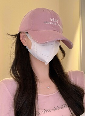 棒球帽韩版女性磨毛做旧休闲四季