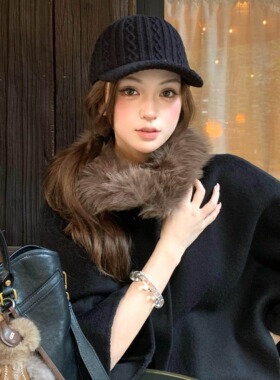 韩版纯色显脸小棒球帽女秋冬帽子