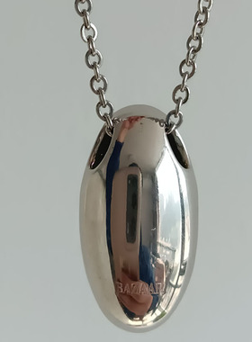 银蛋吊坠怀旧复古工艺铜镀白金链