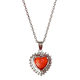 Copper-plated platinum necklace yellow-red crystal love pendant
