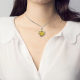 Copper-plated platinum necklace yellow-red crystal love pendant