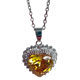 Copper-plated platinum necklace yellow-red crystal love pendant
