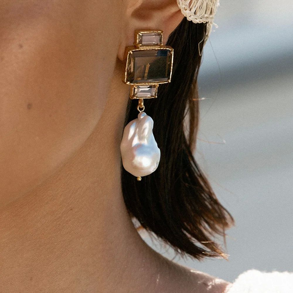 Lost Lady Bambina Earrings Fashion Zircon Studded Pearl Ladi - 图1