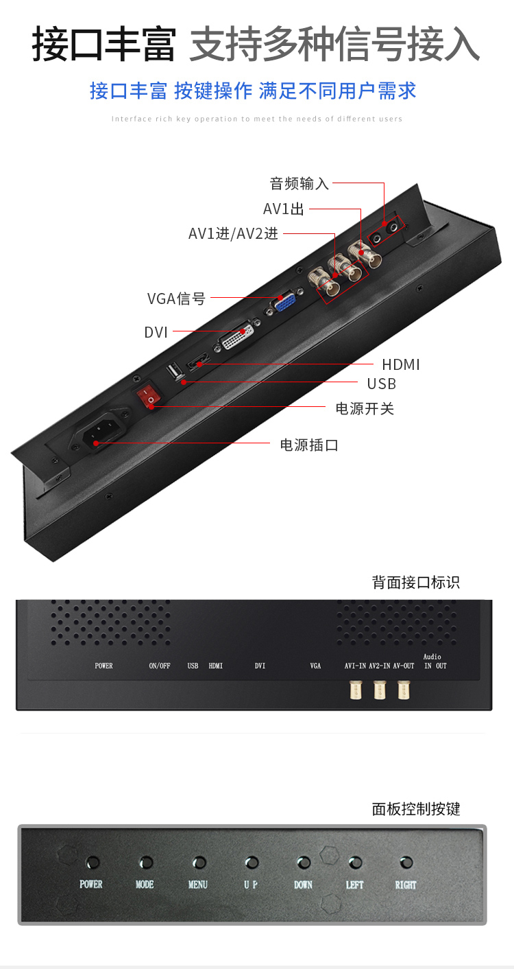 15/17/19/20/22/24/26/27/32寸液晶监视器显示屏4K监控显示器挂墙-图2