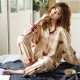 Pure cotton junior middle and late spring and autumn long-sleeved suit home clothes