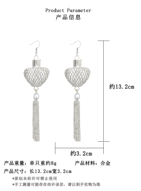 教师节中秋礼物轻奢流苏珍珠耳夹