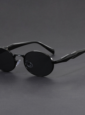 新款墨镜椭圆框轻奢太阳镜女高级感穿搭防晒眼镜欧美时尚大方个性