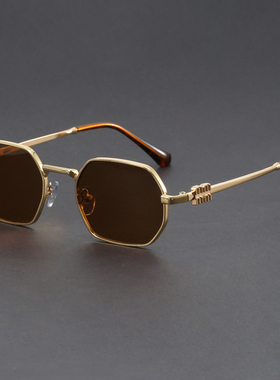 复古方形欧美风多边形太阳镜男款飞行员大脸墨镜女显瘦开车可用