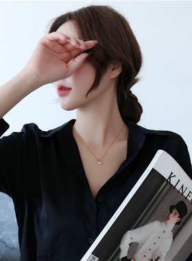 简约韩国项链女网爱心吊坠