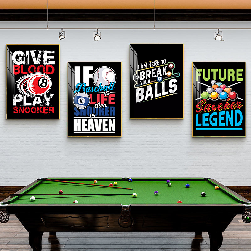 台球厅装饰画桌球室挂画斯诺克明星俱乐部海报贴画墙贴新创意壁画 - 图2