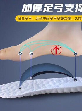 踩屎感超软运动鞋垫减震气垫