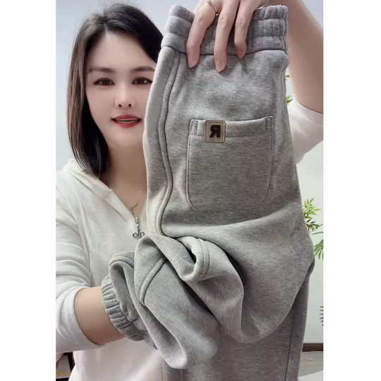 New autumn and winter women's velvet and thickened sweatpants for small people