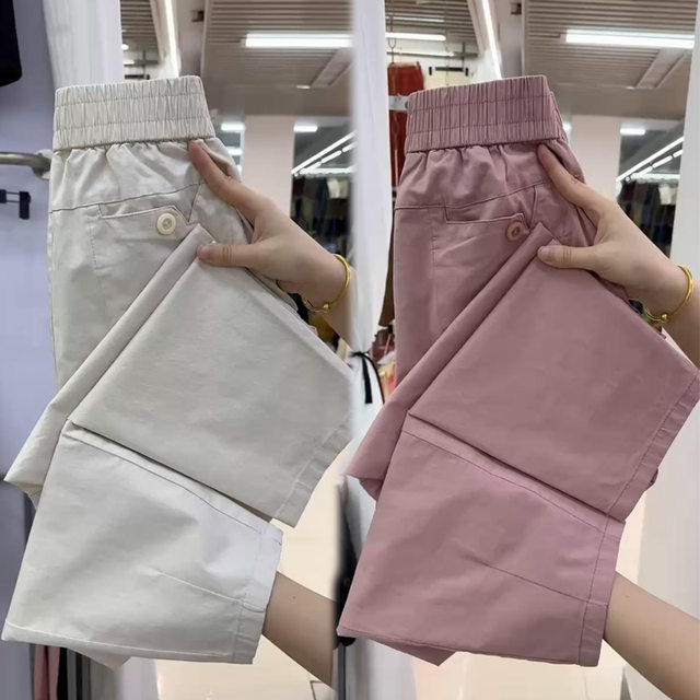 ຜ້າຝ້າຍບໍລິສຸດເກົ້ານາທີ harem pants ສໍາລັບແມ່ຍິງ 2025 ຮ້ອນແບບບາງໆ