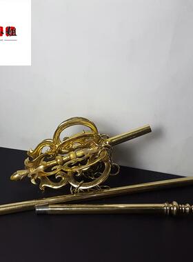纯铜九股27环铜锡杖工艺品摆件地藏王菩萨禅杖佛像手持法器六股