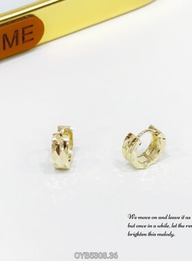 liyin/丽银几何纹车花耳扣女个性时尚小众设计高级感耳环爆款耳饰